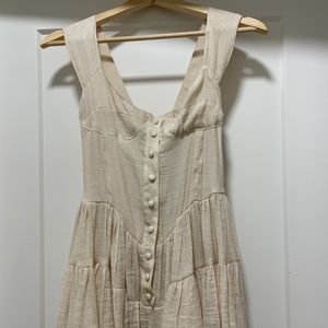 Vanessa Mooney Cream Tiered Mini Dress